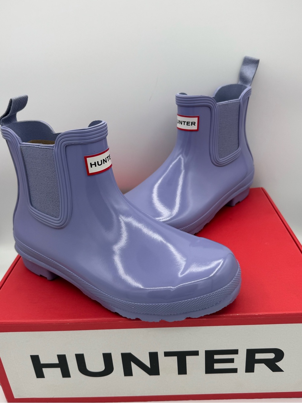 Hunter Original Chelsea Gloss Ankle Rain Boots- Drifting Thistle NIB